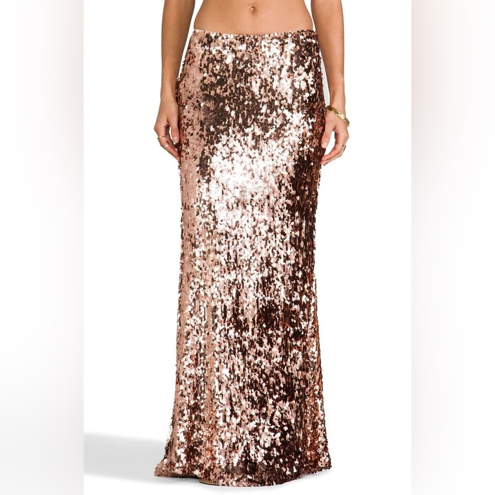 Free People Rose Gold ‘Sequins for Miles’ Maxi Skirt